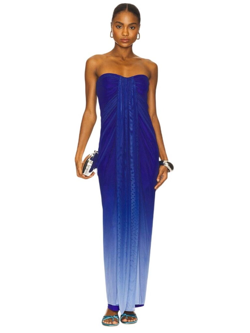 Baobab Lena Dress in Opal Blue Medium New Womens Long Maxi Gown